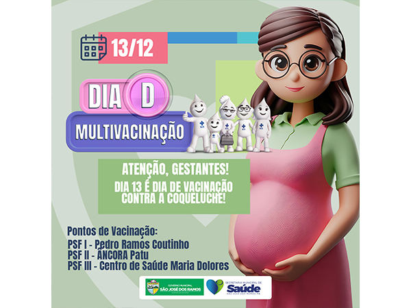 Dia 13 é o Dia D de Vacinação na Paraíba, com foco especial (vacina dTpa)